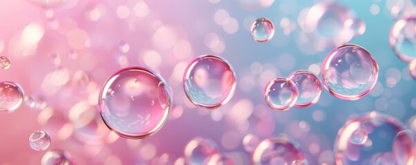 Creative macro shot of bubble tea pearls floating in liquid, with light reflections, bubble tea, artistic and abstract