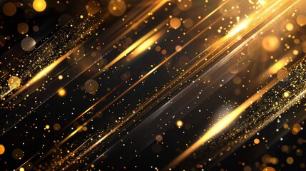 A gold and black background with a lot of sparkles background