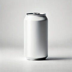 aluminum can with splash of water on white background