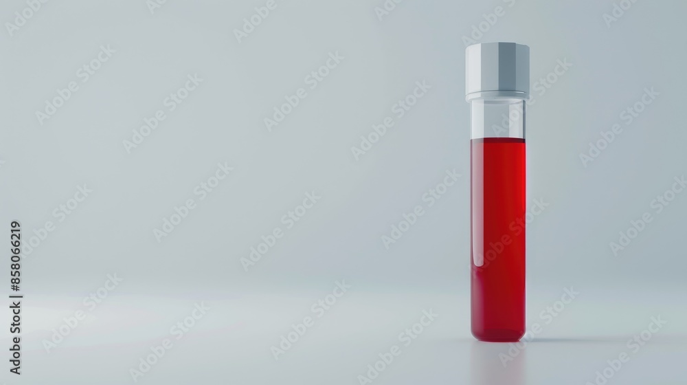 Wall mural blood test tube with no label blank for text lab setting copy paste option