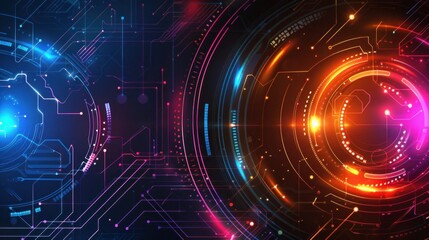 Abstract circular tunnel graphic computer technology background