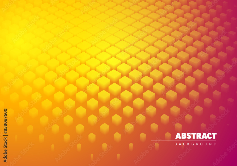 Poster abstract background made from hot color cubes with place for your text
