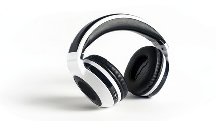 Headphones isolated on white background for listening to smartphone music