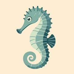 illustration of seahorse. clip art of seahorse cartoon. vector flat