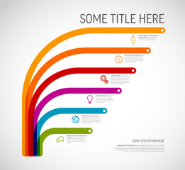 Simple infographic with title and six smaller element option items