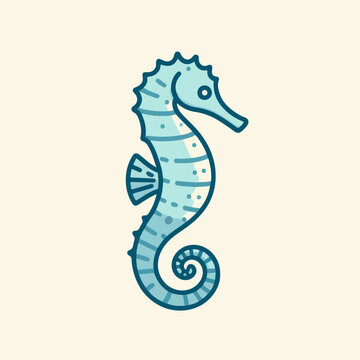 recommend clip art: illustration of seahorse. clip art of seahorse cartoon. vector flat