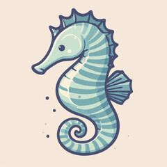 illustration of seahorse. clip art of seahorse cartoon. vector flat