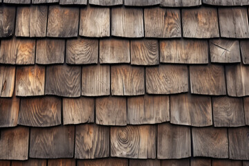 Fototapeta premium Processed collage of rustic barn roof shingles surface texture. Background for banner, backdrop