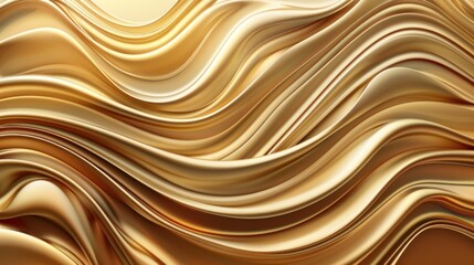 Obraz premium A gold ribbon with a shiny wave pattern background