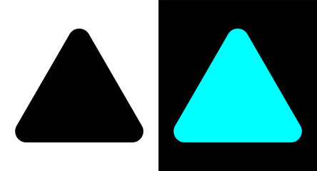 Triangle rounded corners silhouette icon. Triangle shape illustration.