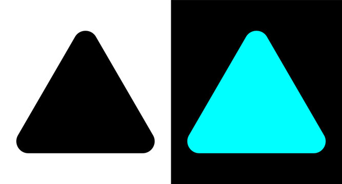 Triangle rounded corners silhouette icon. Triangle shape illustration.