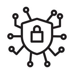 Digital Cybersecurity Icon Perfect for Online Protection and Data Safety