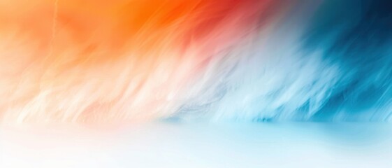 An abstract image featuring a fluid blend of orange and blue colors, creating a fiery yet cool atmosphere.