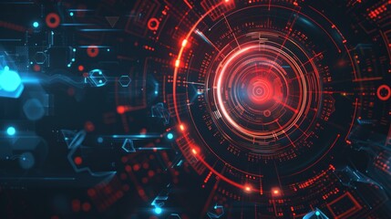 Obraz premium Abstract circular tunnel graphic computer technology background