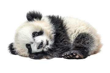 Baby panda isolated on white background, transparent background