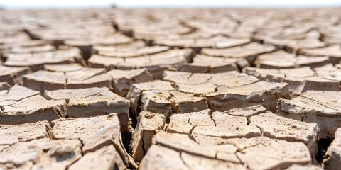 The Impact of Global Warming on Dry and Parched Land. Concept Environmental changes, Global warming effects, Dry landscapes, Climate impact on land