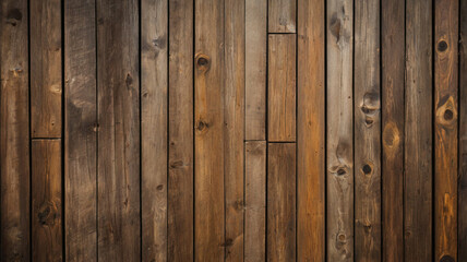 Naklejka premium Fondo de tablón de madera de color marrón oscuro, papel tapiz. Antiguo fondo de madera con textura oscura grunge, la superficie de la antigua textura de madera marrón, vista superior de paneles.