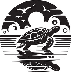 Turtle design silhouette vector art work JPEG & EPS file