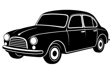 Silhouette vintage car vector, old car vector graphic.