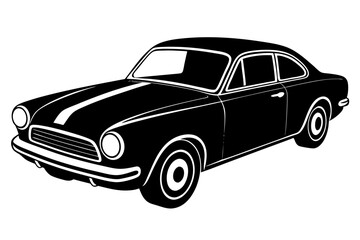 Obraz premium Silhouette vintage car vector, old car vector graphic.