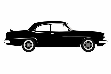 Silhouette vintage car vector, old car vector graphic.