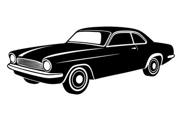 Obraz premium Silhouette vintage car vector, old car vector graphic.
