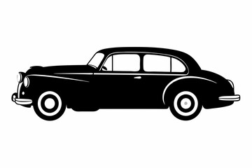 Fototapeta premium Silhouette vintage car vector, old car vector graphic.