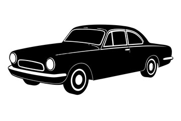 Silhouette vintage car vector, old car vector graphic.