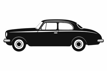 Silhouette vintage car vector, old car vector graphic.