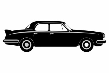 Silhouette vintage car vector, old car vector graphic.