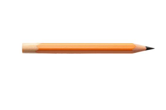 Classic Yellow Pencil with Eraser Isolated on Transparent Background - Powered by Adobe