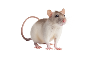 Cute Rat with Whiskers Isolated on Transparent Background