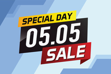 5.5 Special day sale word concept vector illustration with ribbon and 3d style for use landing page, template, ui, web, mobile app, poster, banner, flyer, background, gift card, coupon

