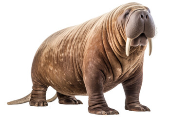 Obraz premium Tusked Walrus on Transparent Background