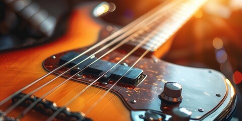 Fototapeta premium Rhythmic Resonance. Grooving with the bass guitar