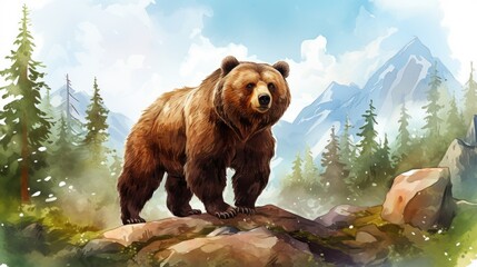 Obraz premium brown bear in the forest
