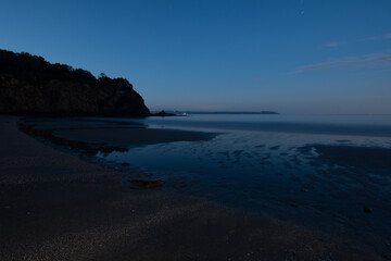 Porthpean Beach St Austell Cornwall by moonlight