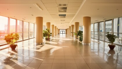 Empty hall in the modern office building