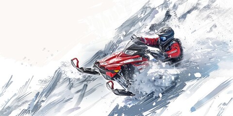 Illustrative Snowmobile Adventure