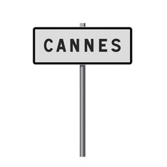 Entrance sign to the city of Cannes (Alpes-Maritimes) in vector
