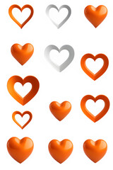 orange hearts