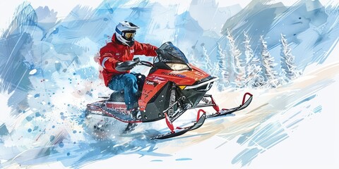 High-Speed Snowmobile Adventure