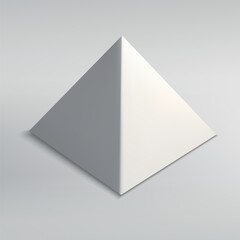 Minimalist White Geometric Pyramid on Gray Background