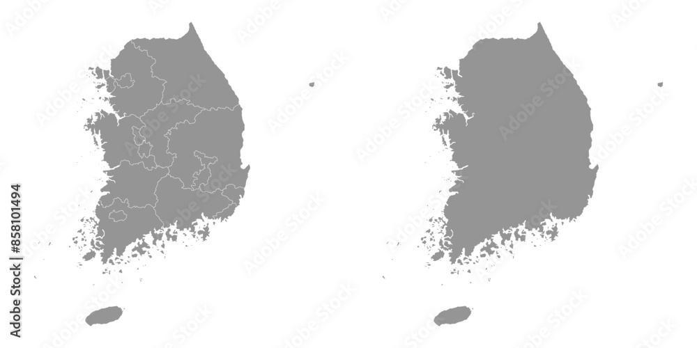 Canvas Prints south korea map. vector illustration.