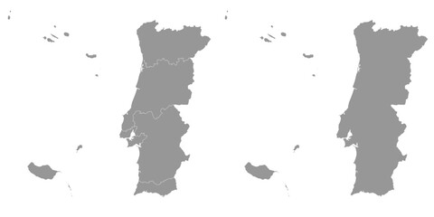 Map of regions of Portugal. Vector illustration.