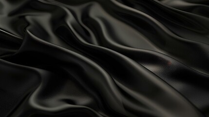 Fototapeta premium A luxurious black velvet texture background with soft, elegant folds creating a rich and opulent appearance.