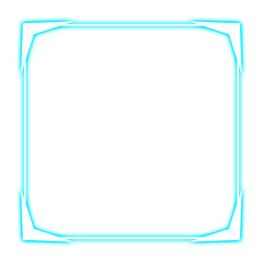 blue square frame and corner light neon