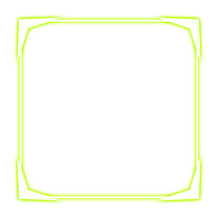 green square frame and corner light neon