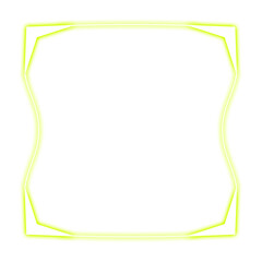Obraz premium green square frame curve and corner light neon