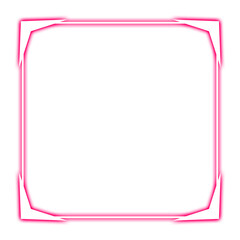 pink square frame and corner light neon